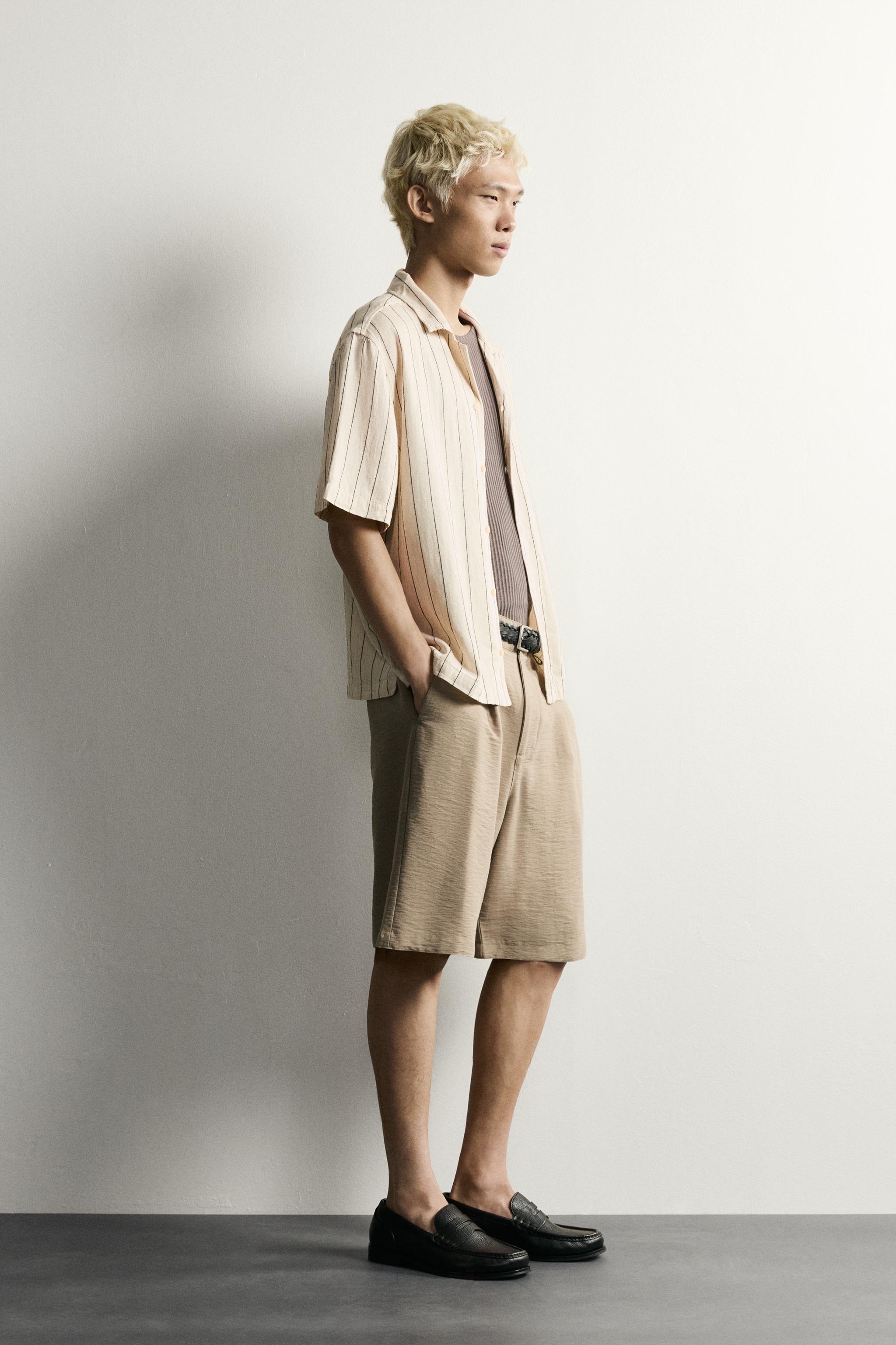 RELAXED FIT EMBROIDERED STRIPE SHIRT